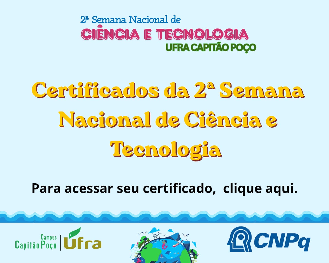 Certificados da 2ª Semana Nacional de Ciência e Tecnologia