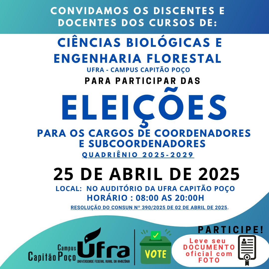 Processo Eleitoral para Coordenação de Cursos de Graduação – 2025/2029