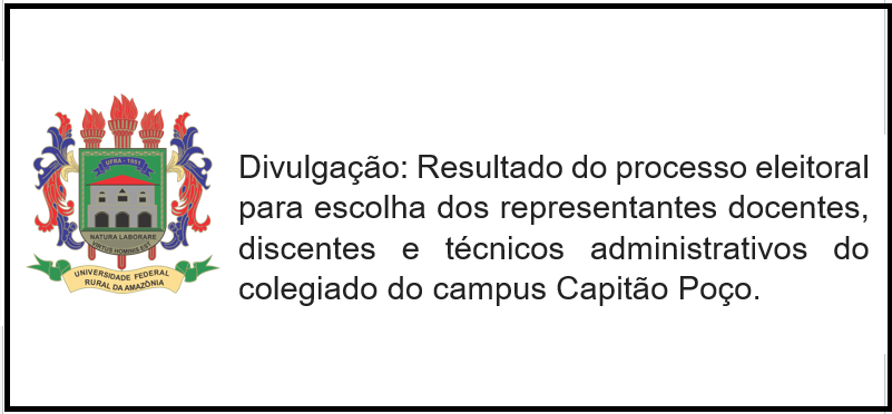 Resultado eleições representantes colegiados do campus.